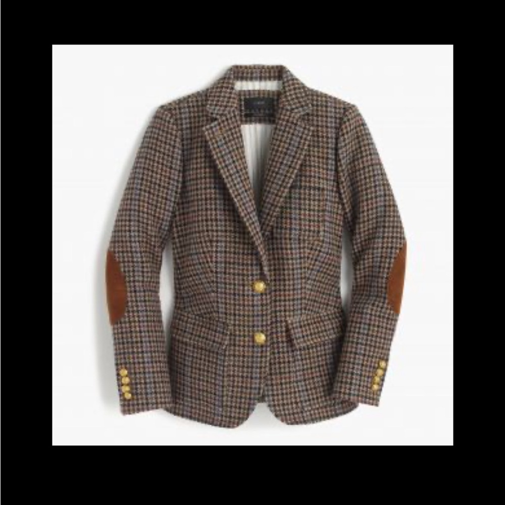 J. Crew Rhodes Blazer in brown houndstooth. Size 8. EUC.